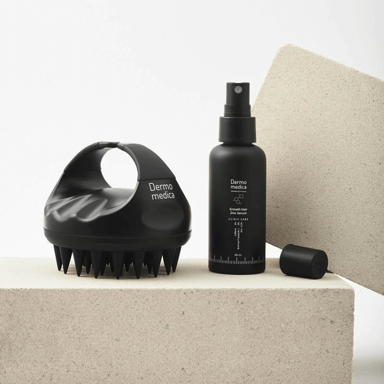 DERMOMEDICA Growth Hair Zinc Serum 60 ml + Scalp Massager - Zestaw stymulujący wzrost włosów