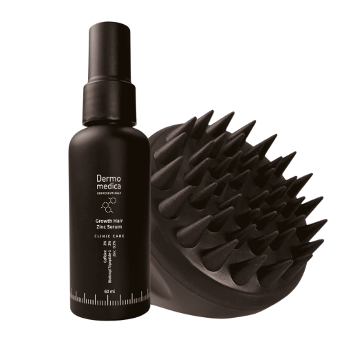 DERMOMEDICA Growth Hair Zinc Serum 60 ml + Scalp Massager - Zestaw stymulujący wzrost włosów