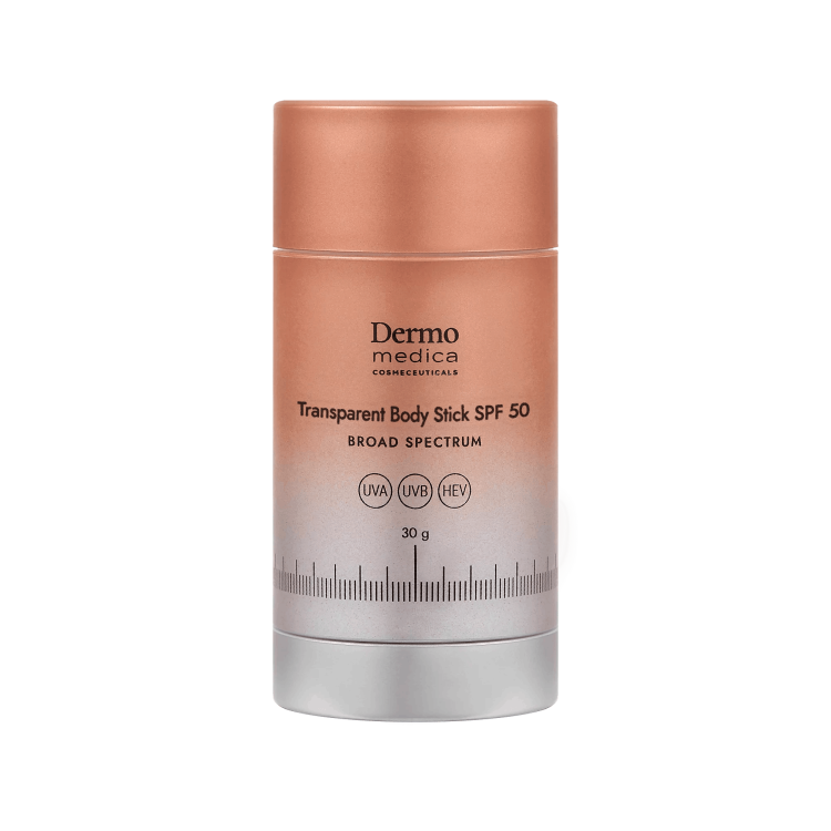 Dermomedica Transparent Body Stick SPF 50 - Luksusowy sztyft antyoksydacyjny do ciała 30g