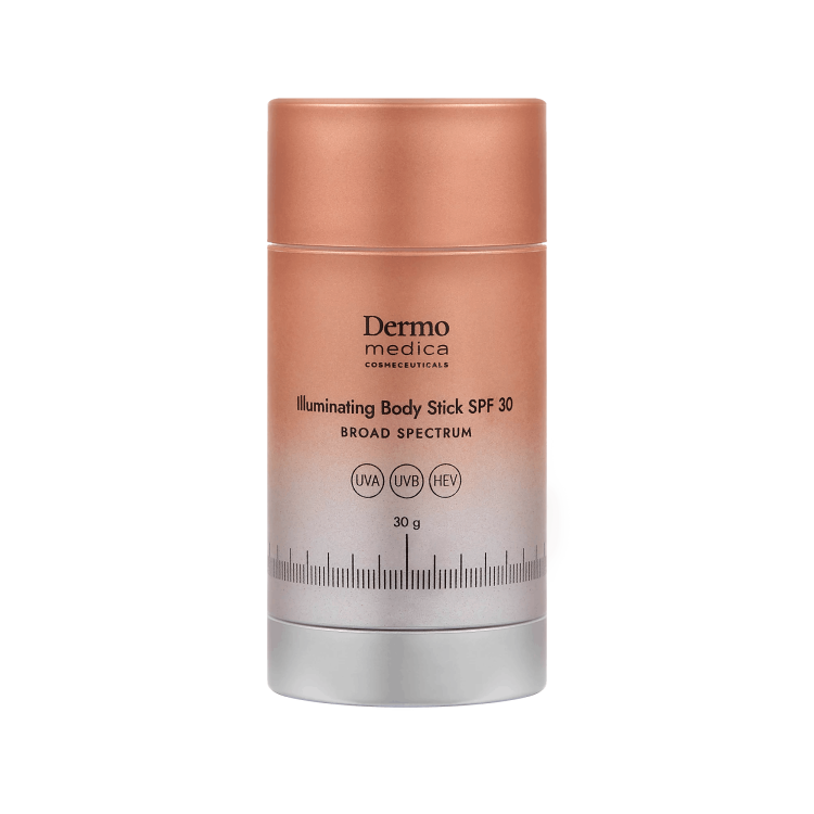 Dermomedica Illuminating Body Stick SPF 30 - Rozświetlający sztyft ochronny ze złotą miką 30g