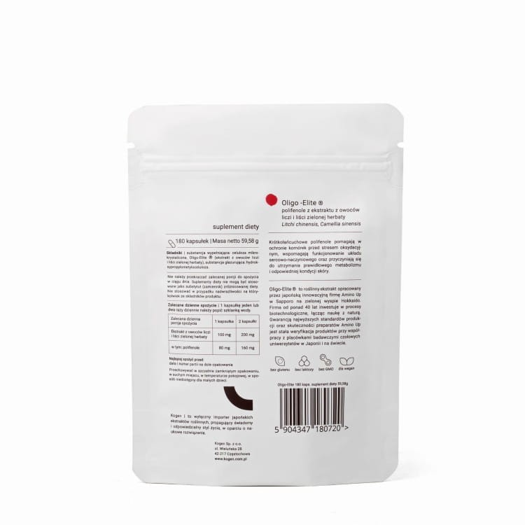 Kogen Oligo-Elite® - Japoński nutraceutyk anti-aging | Polifenole z liczi i zielonej herbaty