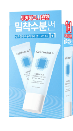 Cell Fusion C Aquatica Sunscreen 100 SPF 50+ / PA++++ - Nawilżający krem ochronny 2x35ml