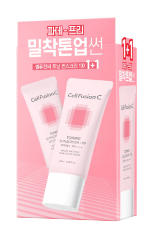 Cell Fusion C Toning Sunscreen 100 SPF 50+ / PA++++ - Rozświetlający krem tonujący 2x35 ml