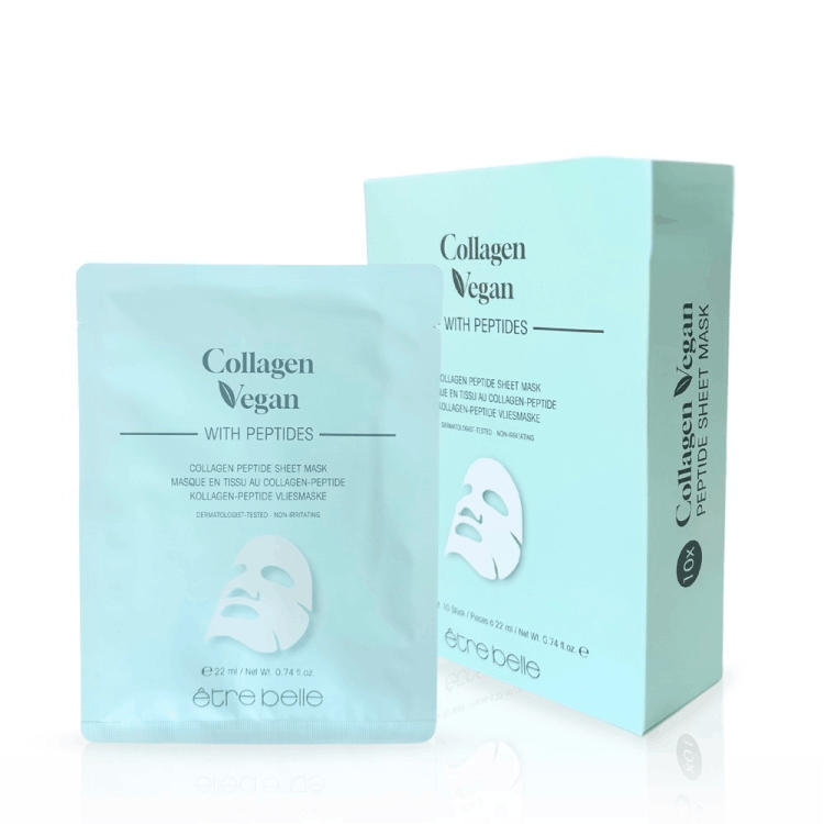 Etre Belle Collagen Vegan Peptide Sheet Mask - Zestaw wegańskich masek w płachcie 10 szt