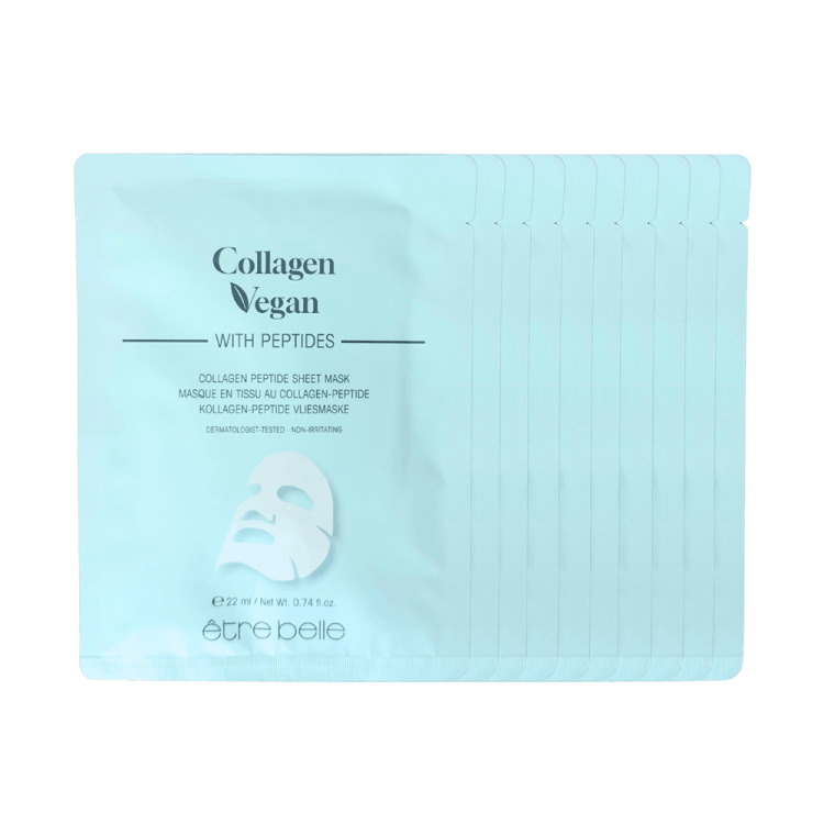 Etre Belle Collagen Vegan Peptide Sheet Mask - Zestaw wegańskich masek w płachcie 10 szt
