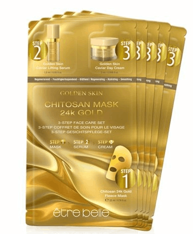 Etre Belle Golden Skin Chitozan Mask 24k Gold - Zestaw regenerująco-liftingujący 3w1 1 szt.