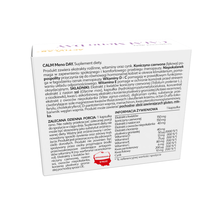 ActivLab CALM Meno DAY - naturalne wsparcie aktywności w okresie menopauzy 30 kaps