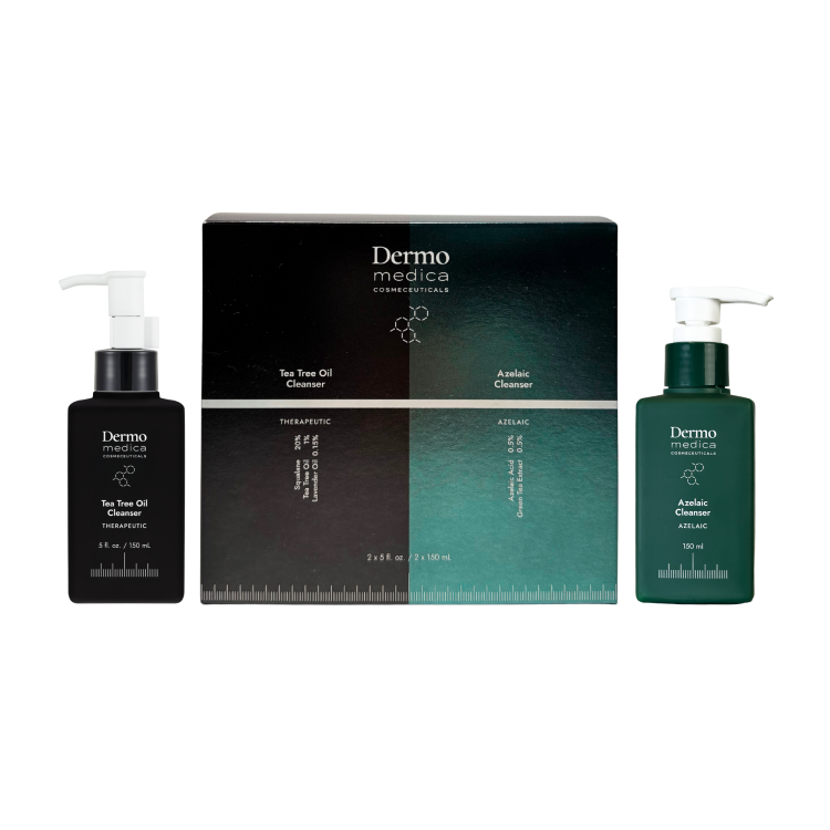 Dermomedica - Zestaw do dwuetapowego oczyszczania: Tea Tree Oil 150ml + Azelaic Cleanser 150ml