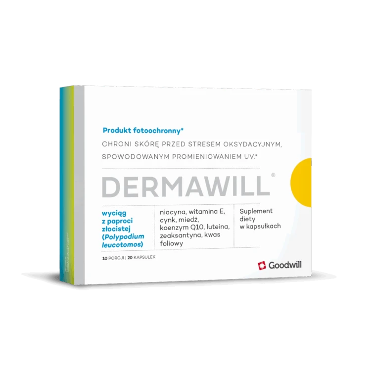 Dermawill® - Komórkowa ochrona antyoksydacyjna i doustna fotoprotekcja nowej generacji 20 kapsułek