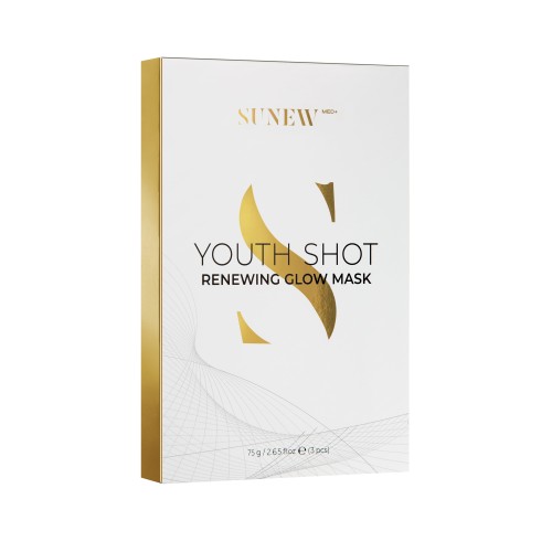 SunewMed+ YOUTH SHOT Regenerująca maska w płachcie do twarzy - Efekt odmłodzenia, wygładzenia i rozświetlenia 3szt