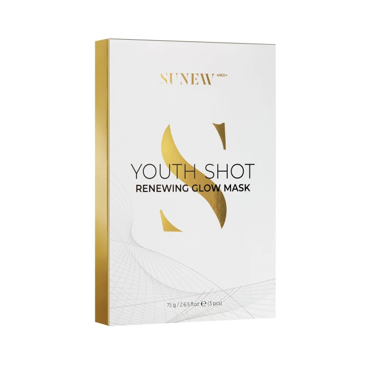 SunewMed+ YOUTH SHOT Regenerująca maska w płachcie do twarzy - Efekt odmłodzenia, wygładzenia i rozświetlenia 3szt