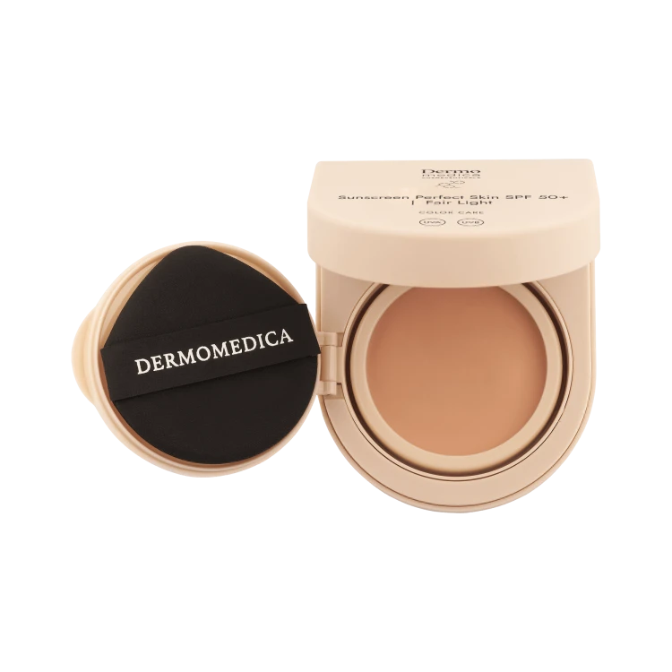 Dermomedica Sunscreen Perfect Skin SPF 50+ | FAIR LIGHT Fotoprotekcja, pielęgnacja i wyrównanie kolorytu w kompakcie
