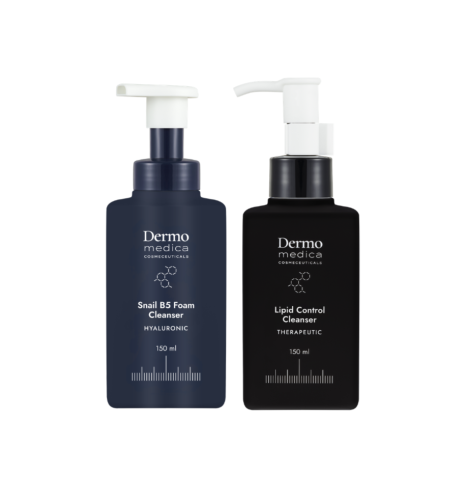 Dermomedica - Zestaw do dwuetapowego oczyszczania: Lipid Control Cleanser 150 ml + Snail B5 Foam 150 ml