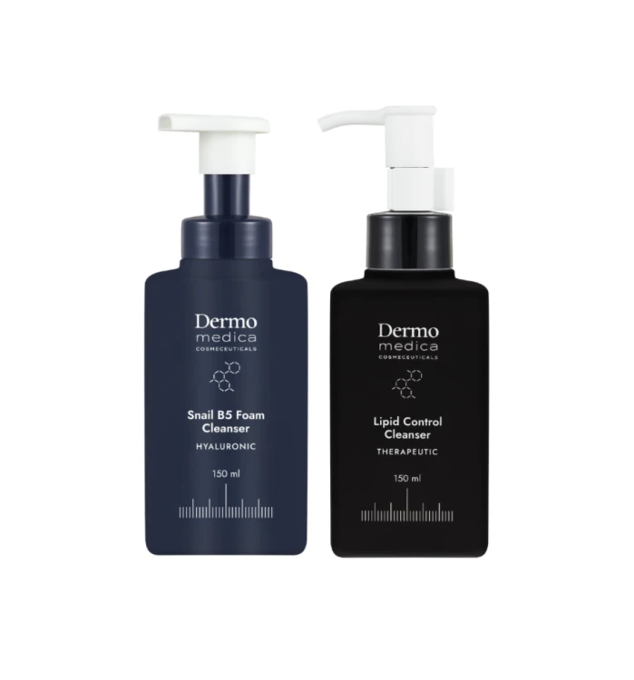 Dermomedica - Zestaw do dwuetapowego oczyszczania: Lipid Control Cleanser 150 ml + Snail B5 Foam 150 ml