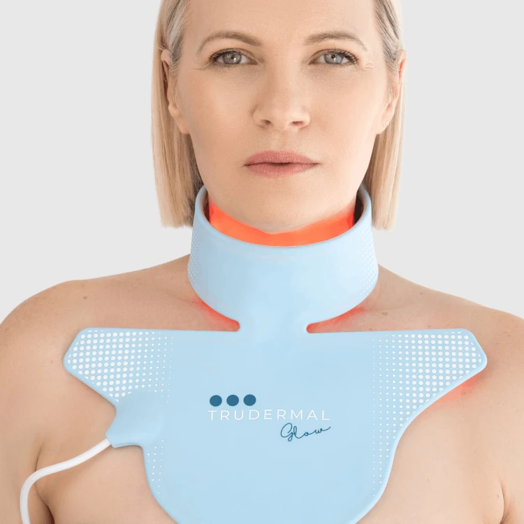 Trudermal Glow LED Maska na szyję i dekolt | Silikonowa maska fototerapeutyczna LED