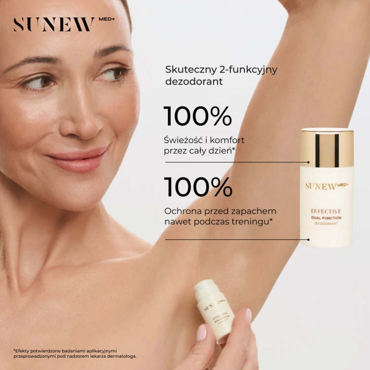 SunewMed+ Skuteczny 2-funkcyjny dezodorant w sztyfcie | Brzoskwiniowy mini sztyft ochronno-pielęgnacyjny 6g