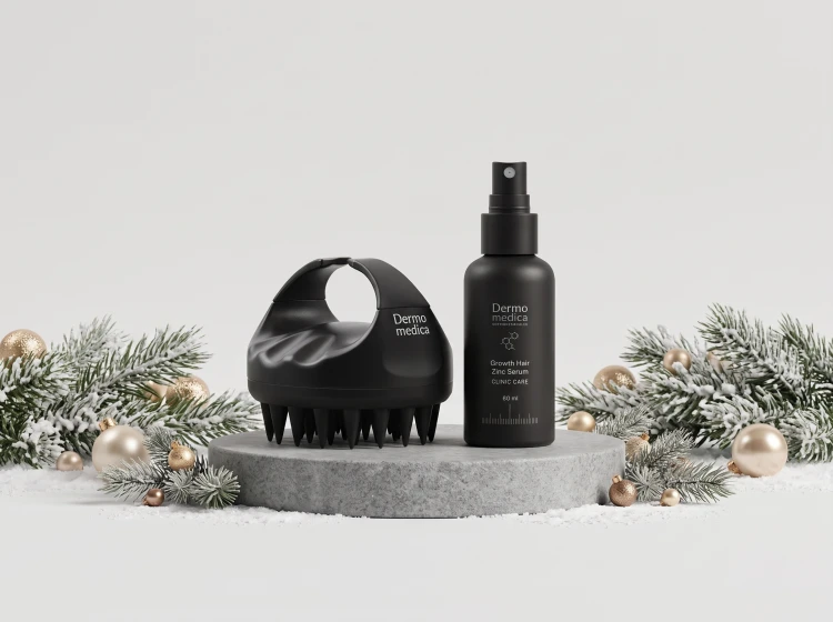 DERMOMEDICA Growth Hair Zinc Serum 60 ml + Scalp Massager - Zestaw stymulujący wzrost włosów